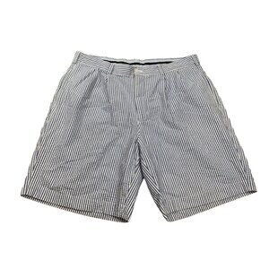 Brooks Brothers Mens Seersucker Shorts Size 37 Blue White Stripe Zip fly